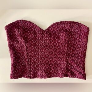 Maroon Textured Tube Top